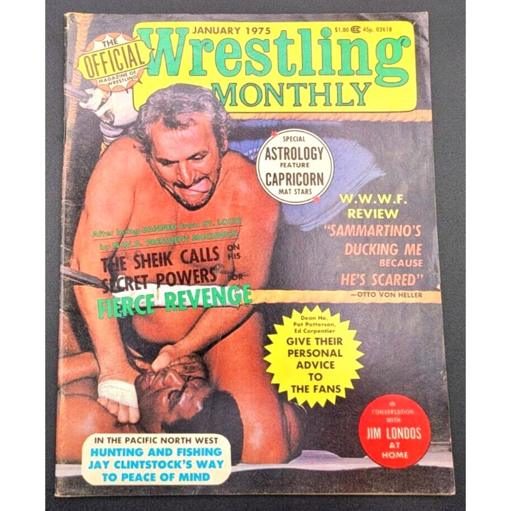 WRESTLING MONTHLY JAN 1975 JIM LONDOS THE SHEIK JAY STRONGBOW BILLY GRAHAM